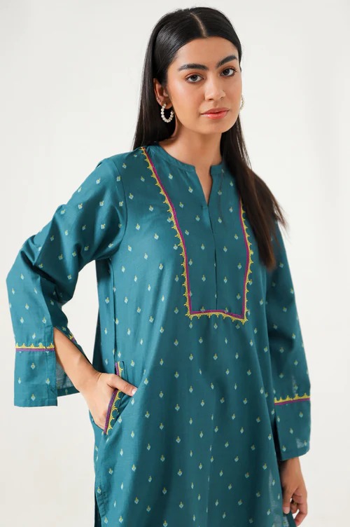 Stitched 1 Piece Embroidered Jacquard Shirt
